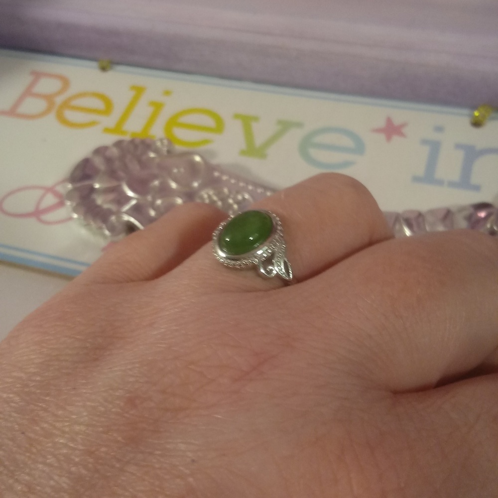 Jade Ring 925 silver